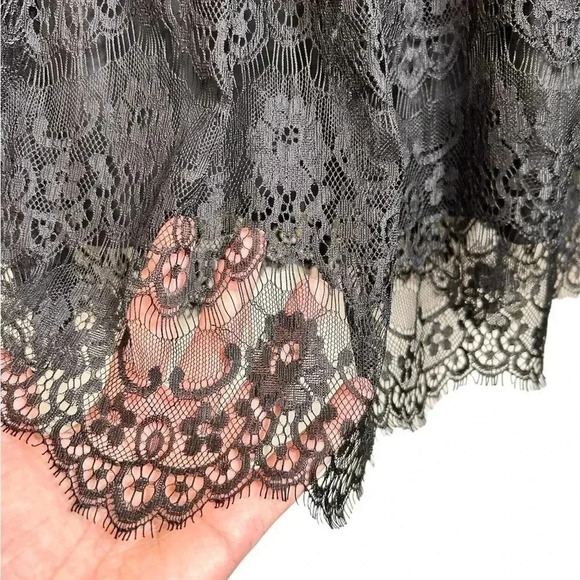 Dex Black Lace Dress, cap sleeves, lined, Small. Pretty, Whimsical, Goth, Prom - Picture 8 of 12